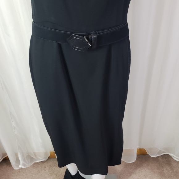 Vintage Scaasi black dress off the shoulder with skinny strap side boning 12 - Picture 7 of 12